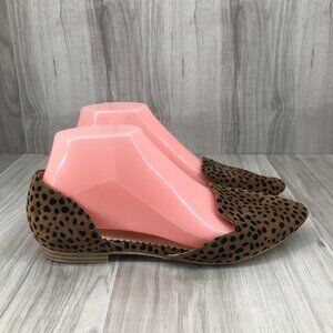Isaac Mizrahi Fats Womens 8 Leopard Print Faux Suede Slip On Shoes